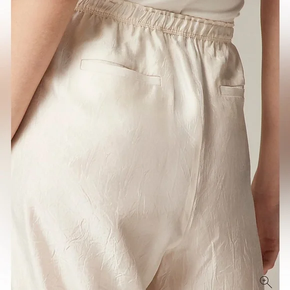 NWT J.Crew ($148) Stratus Pant Textured Satin Ivory Small - Picture 3 of 8